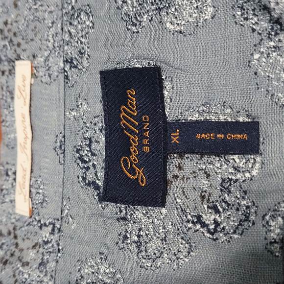 Good Man Brand SS Linen Flower Print Shirt - Picture 2 of 4